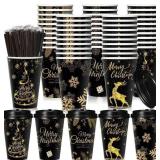 Uiifan 50 Pack 16 oz Christmas Coffee Cups Bulk Bl