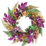 DecorbyHannah Mardi Gras Wreaths for Front Door, 2