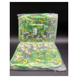 LOT OF 2  TotePrint Flower Makeup Bag - Clear Prin