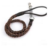 Heavy Duty Braided Faux Leather Dog Training Leash