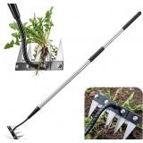 Iron Weeding Rake with Long Handle, Manual Weeder