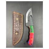 Damascus steel custom handmade hunting knife with