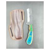 Damascus steel custom handmade hunting knife with
