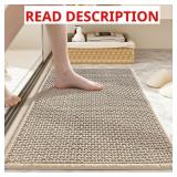 (GREEN) Bathroom Rugs Non Slip Washable, Super Abs