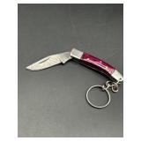 Damascus Steel Mini Keychain Blade Knife Unique De