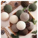 VioraWhite 12 Pcs 2.36 Inch Farmhouse Christmas Or