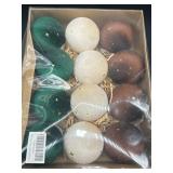 12 Pcs Christmas Balls Brown Neutral Dark Green