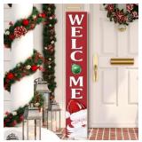 47.2 In" Christmas Welcome Porch Sign Decor Santa