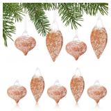 DN DECONATION Glossy Ice Grass Glass Christmas Orn