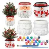 LemonRoad 4 Pcs Christmas Ceramic Planters Paint K