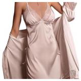 Size Large Black Women Lingerie Satin Lace Chemise