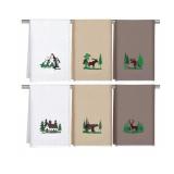 Tegeme 6 Pcs Christmas Cabin Hand Towels Bear Moos
