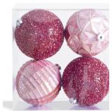 Large Pink Christmas Ornaments 5.9 inch Pink Chris