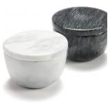 jalz jalz Black & White Marble Salt Cellar Set wit
