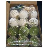 60 Pcs Velvet Christmas Ornaments 2.36,Light Green