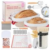 Sourdough Starter Kit 16 PCS, 11" & 9" Cotton Brea