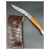 Damascus Steel Mini Pocket Knife Small Blade with