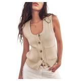 Size large Womens Sweater Vest Ribbed Tank Tops Sc