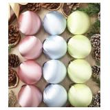 Simgoing 12 Pcs Satin Christmas Balls, Pink, Yello