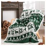Christmas Holiday Sherpa Fleece Throw Blanket, 50