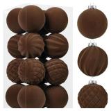 Wironlst Velvet Ornaments for Christmas Tree, 3 St