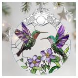Christmas Ornaments - Hummingbird Stained Glass Or