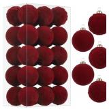 30PCS Burgundy Velvet Christmas Ball Ornaments for