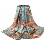 100% Mulberry Silk Scarf 43"Large Square Headscarf