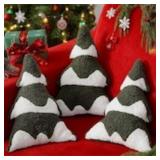 3 Pcs Christmas Tree Throw Pillows Decorative Gree