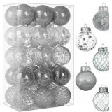 Clear Christmas Ball Ornaments, 30ct Shatterproof