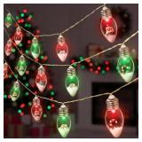1 Pc Christmas Snow Globe 6.6ft 10 LED String Ligh