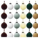 24 Pack Velvet Christmas Balls Bulk, 2.36 Inch Sha