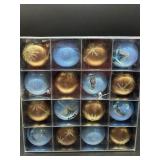 3.15in Blue and Brown Christmas Ornaments for Tree