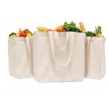 3 Pack UrbanFocal Reusable Cotton Canvas Grocery B