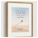 12x16 Picture Frame, Solid OAK Wood 12x16 Frame wi