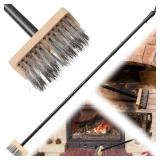 56in Fireplace Brush, Metal Bristles, Splicing Adj