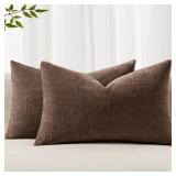 MIULEE 12x20 Inch Lumbar Textured Chenille Pillow