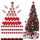 Sunnyglade 94 PCS Christmas Tree Decorations Set S