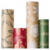 YANGTE Vintage Recyclable Christmas Wrapping Paper