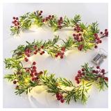 2 Pack Artificial Christmas Garland String Lights
