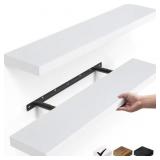 Ophanie 22.5 inch 2 Pack Wood Floating Shelves, Ha