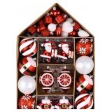 Valery Madelyn Christmas Ornaments Set, 70ct Red a