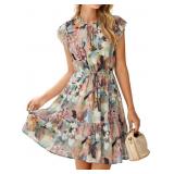 Simplee Womens Summer Dress 2026 Ruffle Short Slee