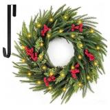 26" Christmas Wreaths for Front Door,Lighted Norfo