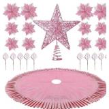 38 Pcs Christmas Decorations Set Include Sequin Tr