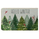 Hello Winter Doormat Decorative Christmas Forest R