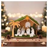 Christmas Wood Nativity Scene 14.6 * 11.8 * 6.7in