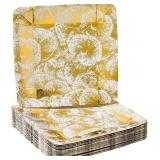 Silver Spoons Gold Floral Square Disposable Paper