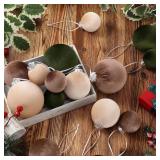 Silipull 15 Pcs Velvet Christmas Ornaments Balls B