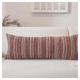 Throw Pillow Covers, Chenille Luxury Red Striped P
